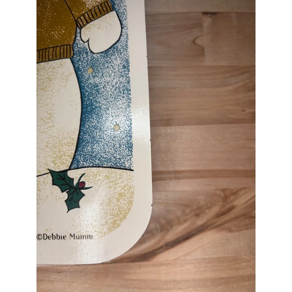 Debbie Mumm Snowman Placemats Set of 4 Winter Holiday Folk Art Christmas Decor